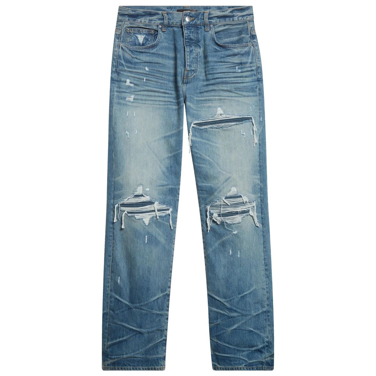 Amiri Amiri Pleated Denim Straight MX1 Jean Honeycomb Indigo Size US 31 - 2 Thumbnail