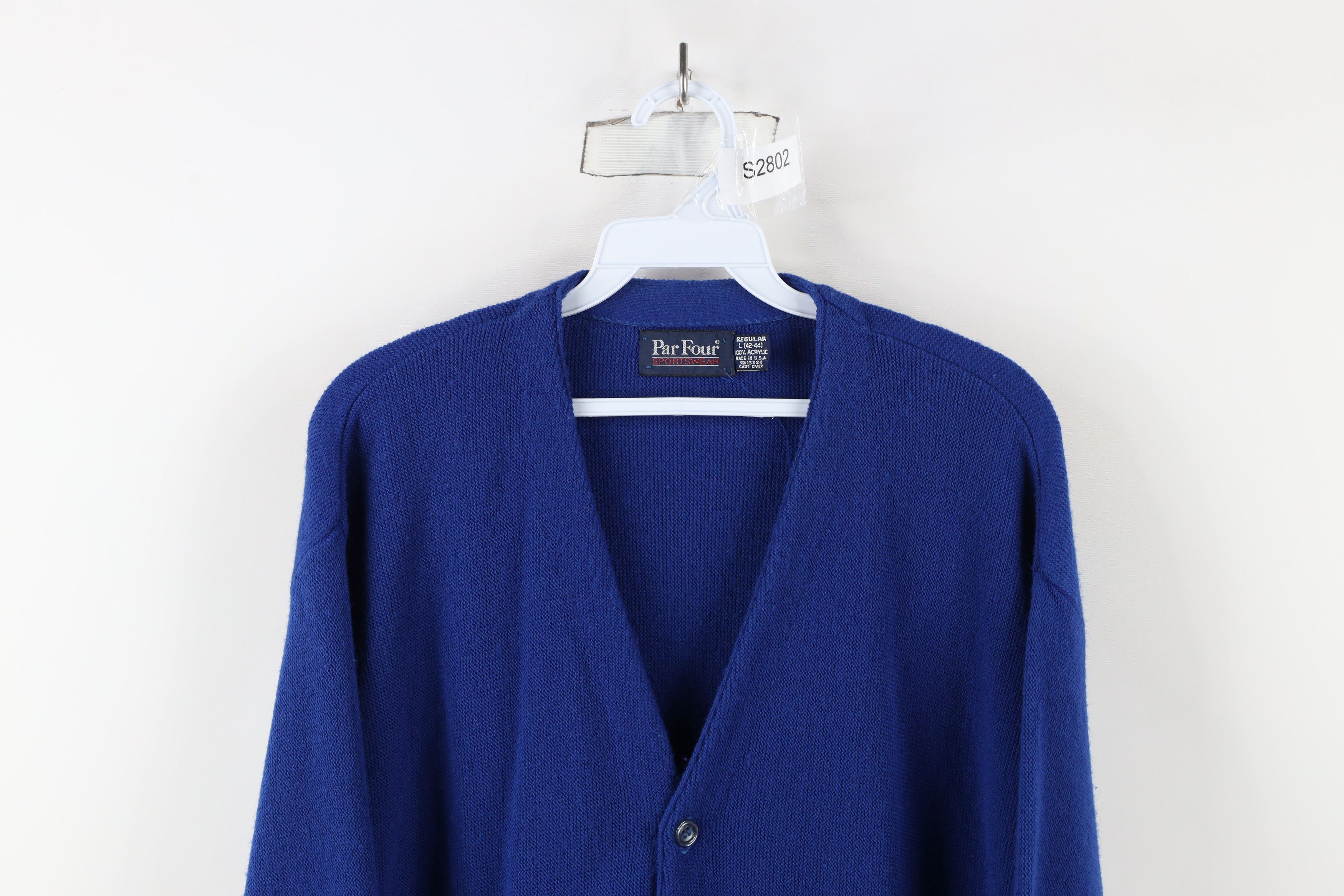 Vintage Vintage 70s Streetwear Knit Button Cardigan Sweater Blue USA Size US L / EU 52-54 / 3 - 2 Thumbnail