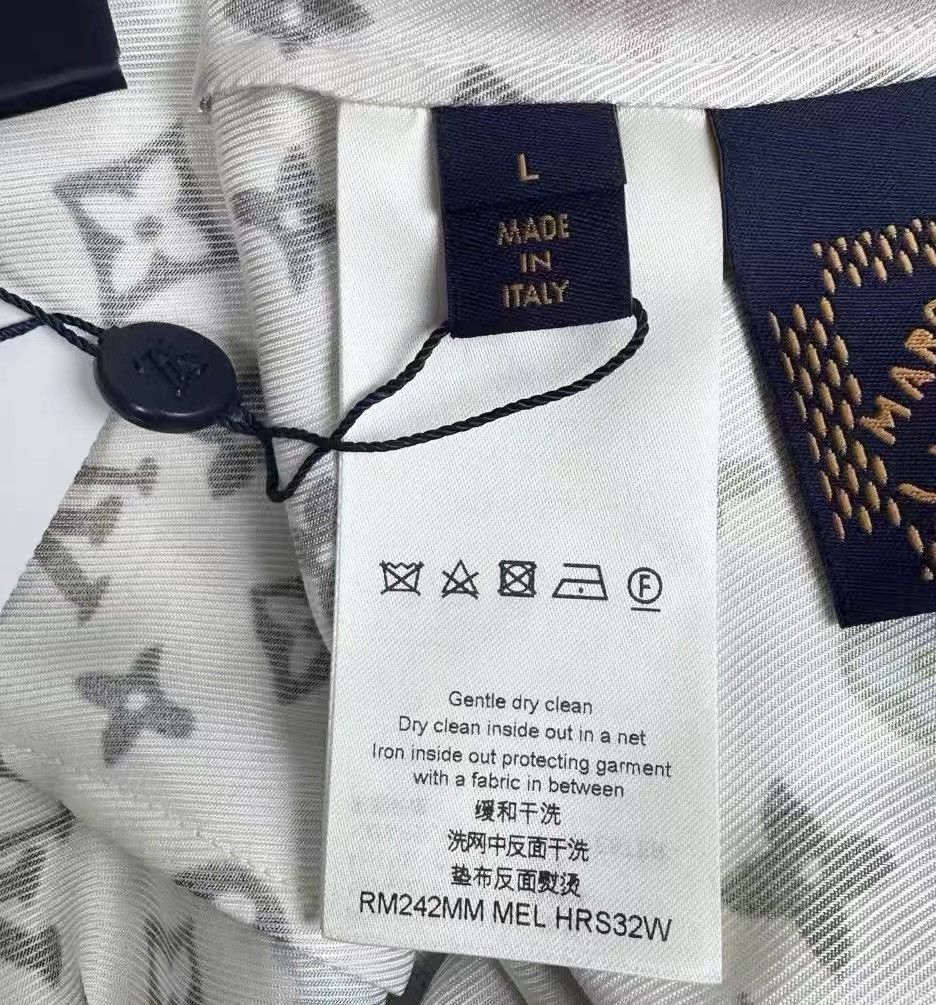 Louis Vuitton × Tyler The Creator Louis Vuitton Tyler L Short Sleevs Monogram Silk Dress Shirt Size US L / EU 52-54 / 3 - 5 Thumbnail
