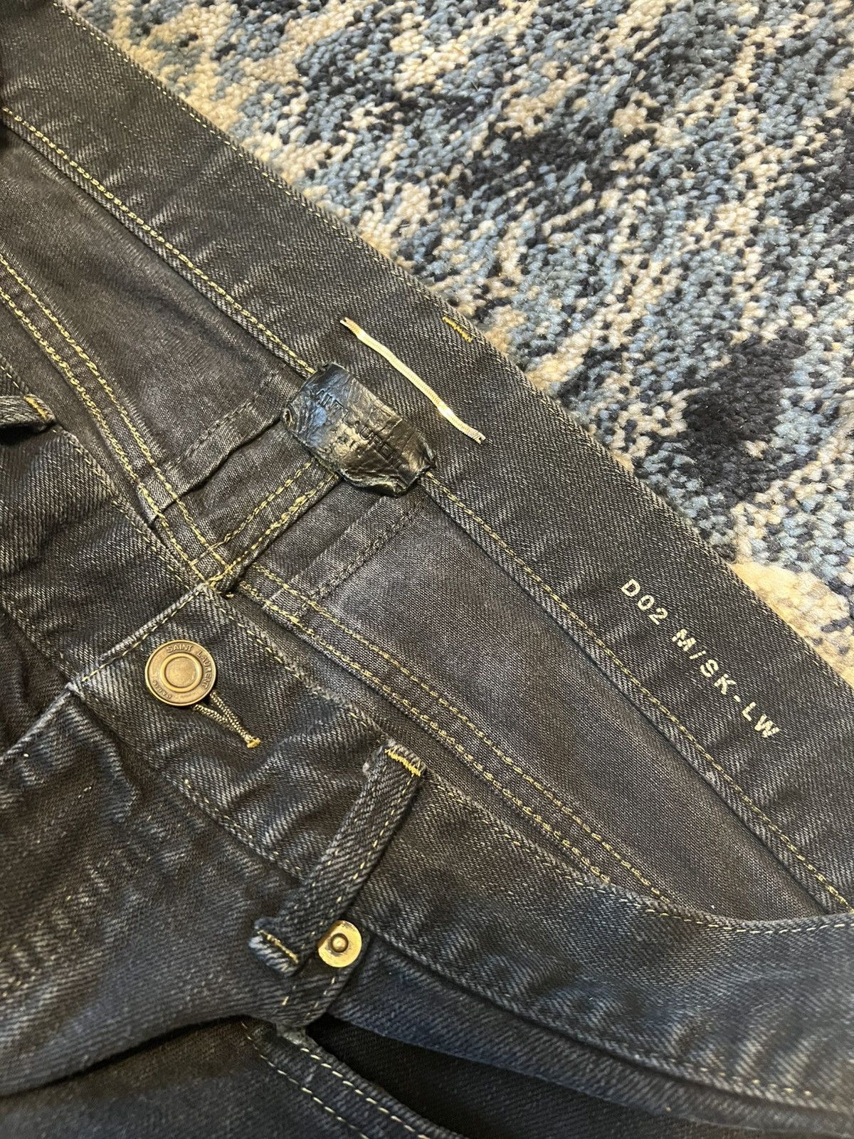 Saint Laurent Paris Hedi Saint Laurent Paris Oil Spill Crash Denim Size US 32 / EU 48 - 5 Thumbnail