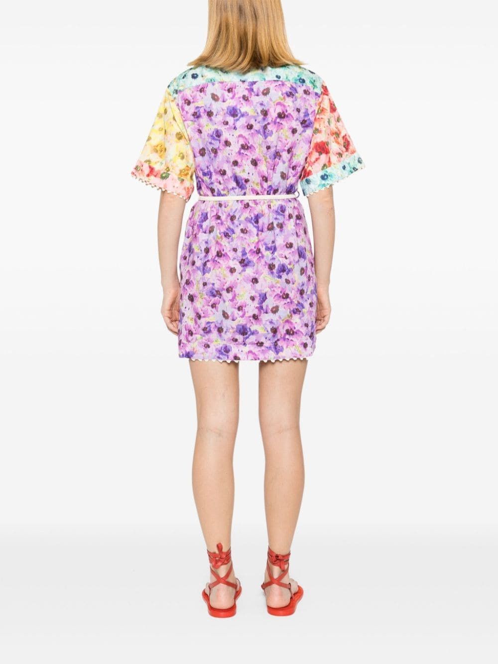 Zimmermann oc11z0525 Floral Print Shirt Mini Dress in Multicolor Size S / US 4 / IT 40 - 4 Thumbnail