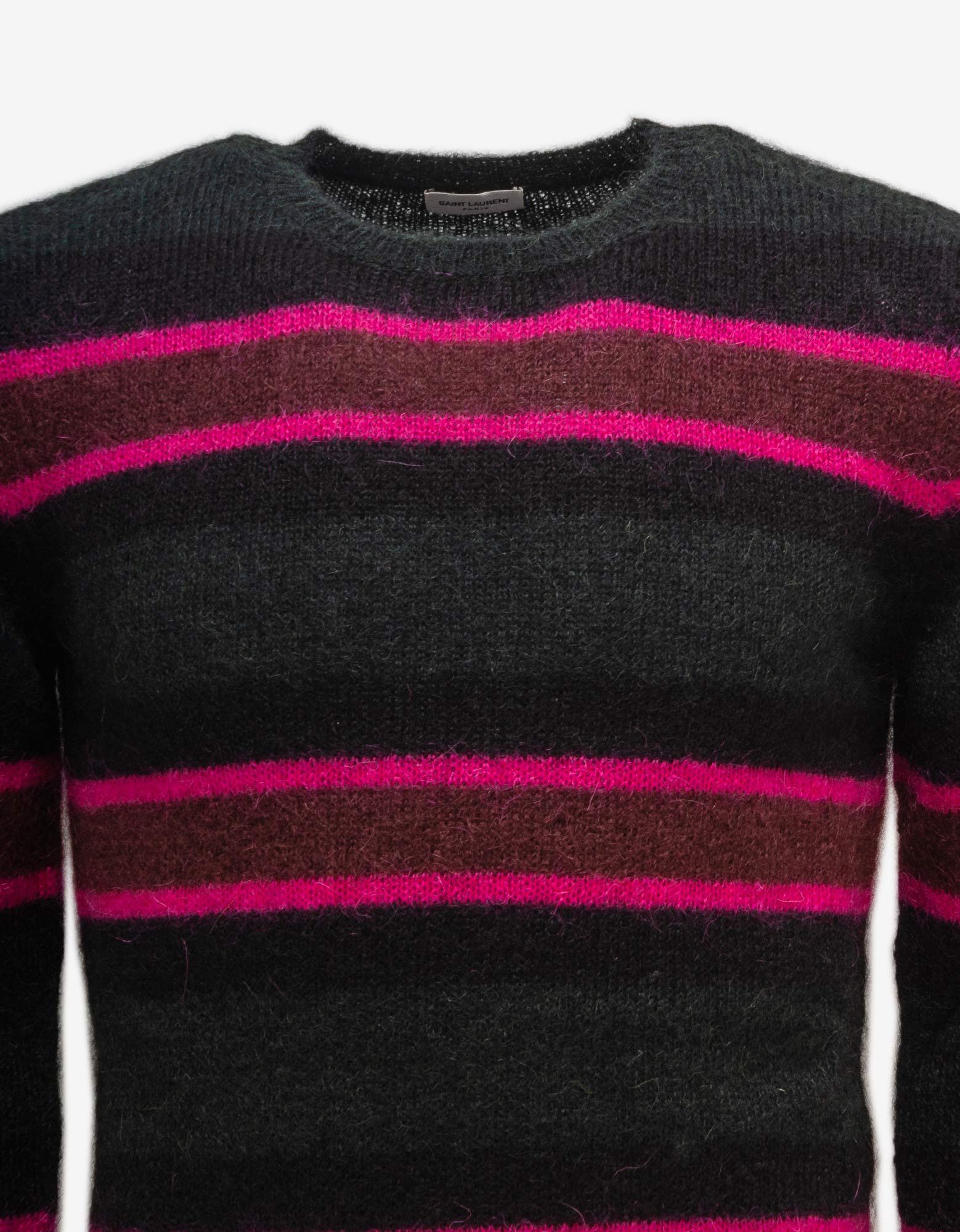 Saint Laurent Paris Grey Stripe Mohair Sweater Size US M / EU 48-50 / 2 - 3 Thumbnail