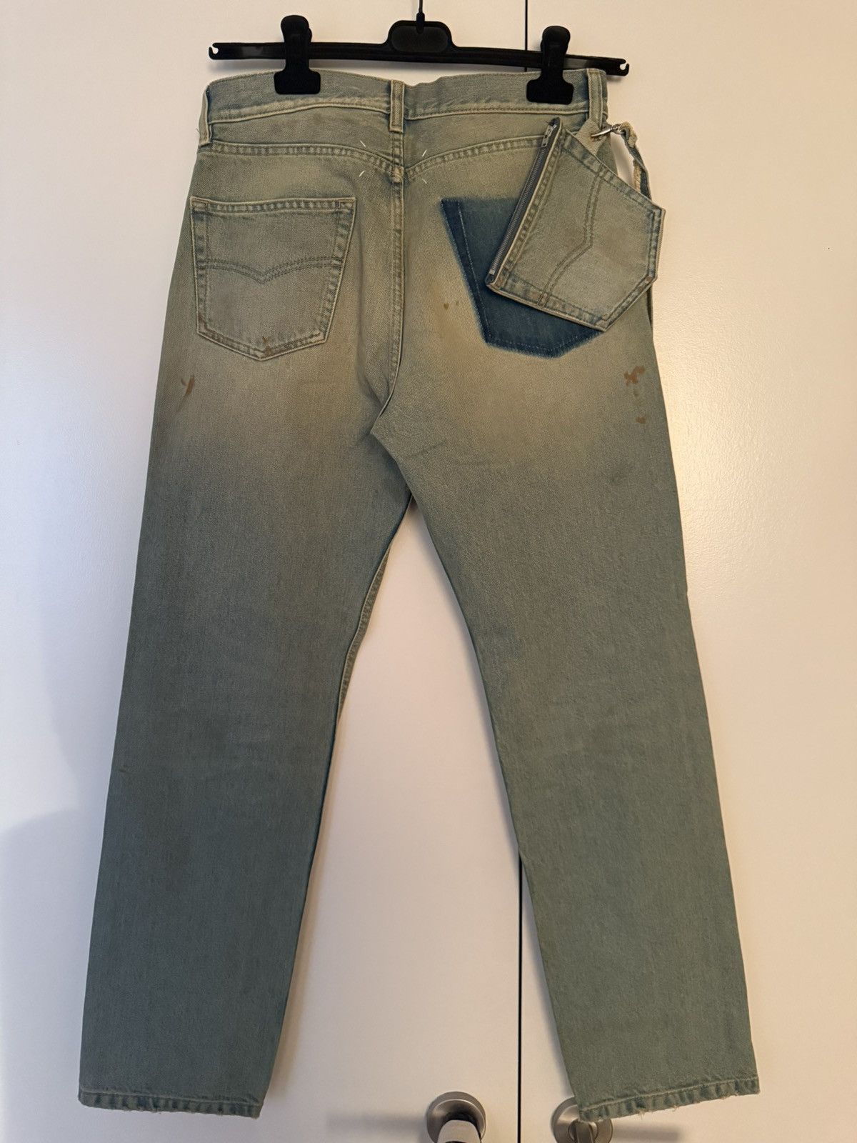 Maison Margiela Maison Margiela Paint Splatter Denim Wallet Chain Jeans Size US 31 - 2 Thumbnail