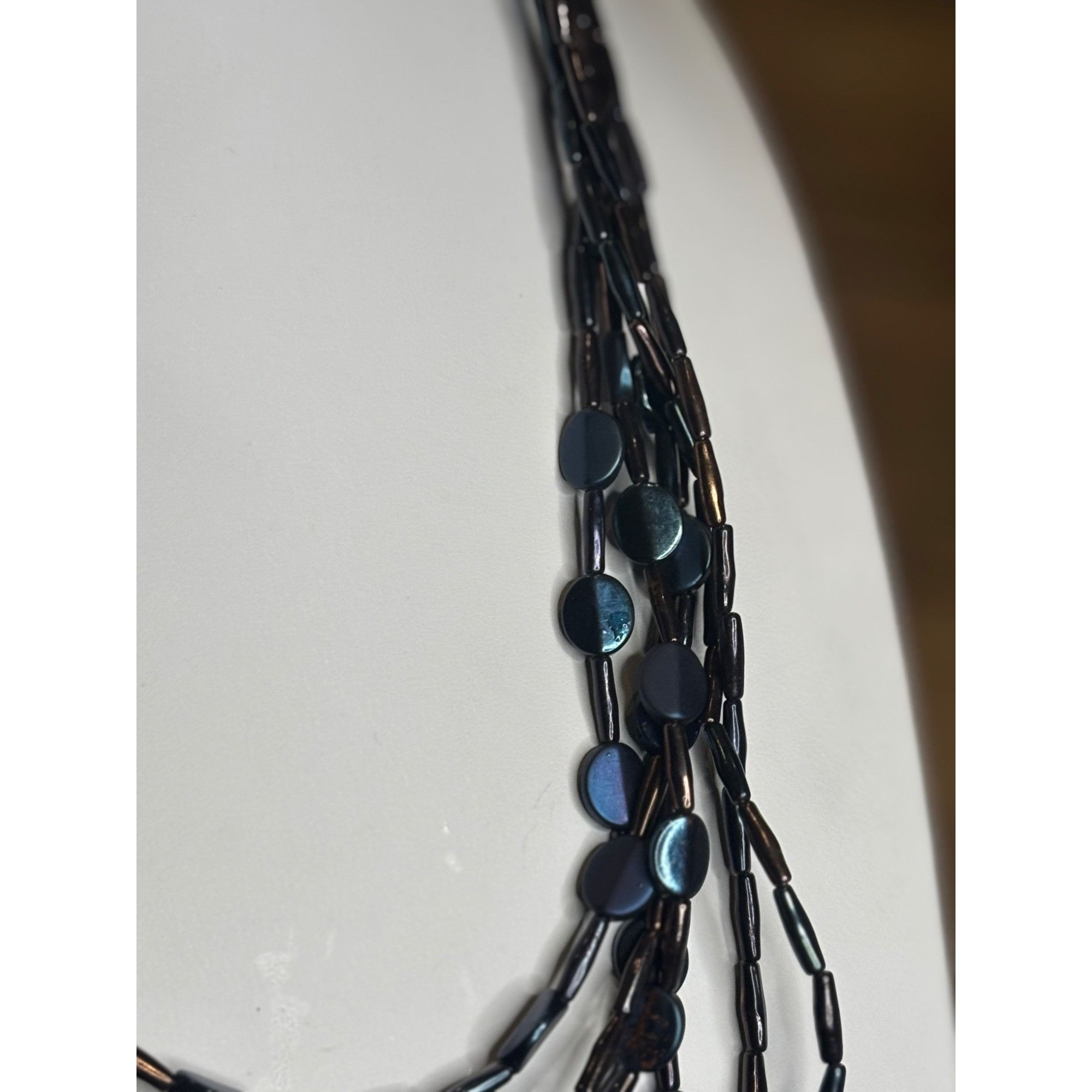 Chicos Chicos Black & Bronze Multi-Strand Beaded Necklace With Adju Size ONE SIZE - 3 Thumbnail
