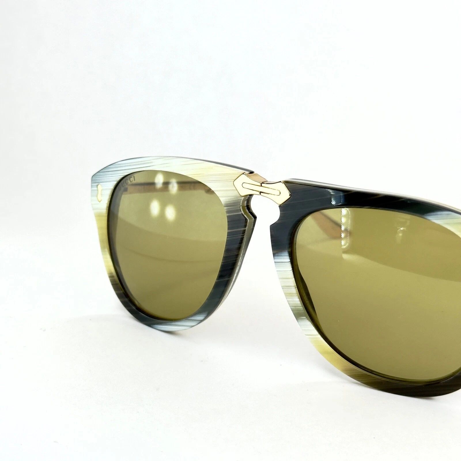 Gucci GUCCI GG0305S 0305 Gold Green Foldable Sunglasses 003 Size ONE SIZE - 5 Thumbnail