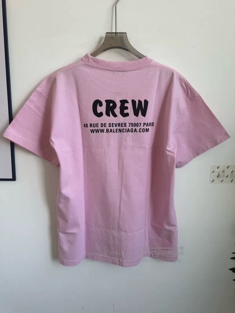 Balenciaga Balenciaga Crew Letter Print Short Sleeve T-Shirt Size M / US 6-8 / IT 42-44 - 2 Thumbnail