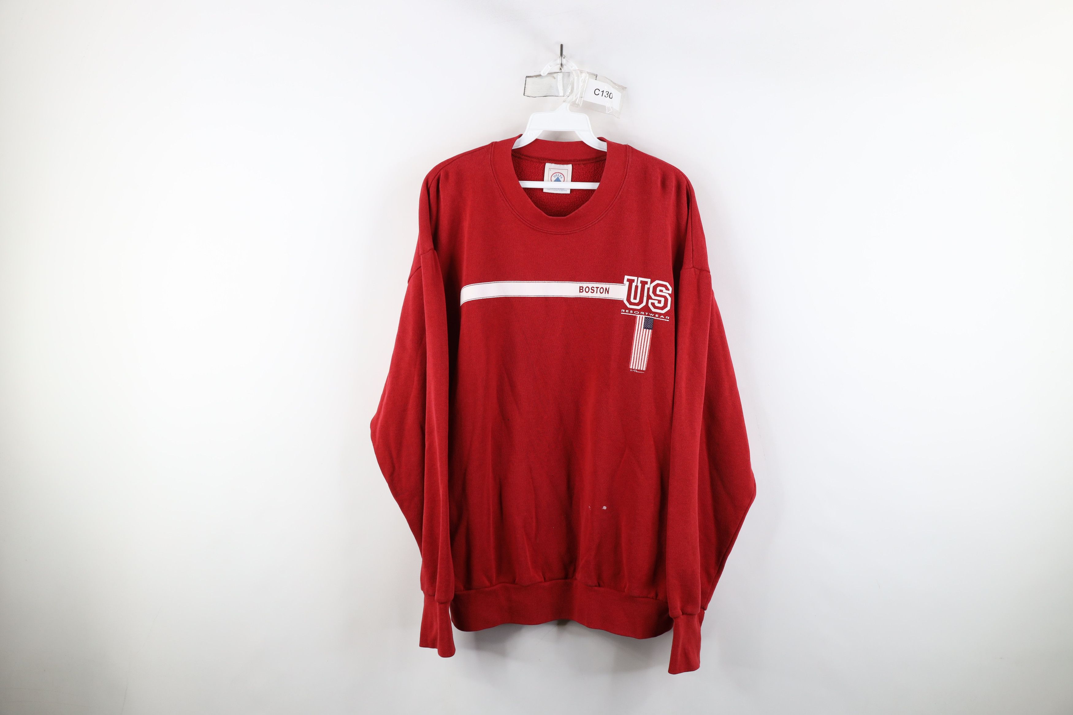 Vintage Vintage 90s Streetwear Spell Out Boston Crewneck Sweatshirt Size US L / EU 52-54 / 3 - 1 Thumbnail