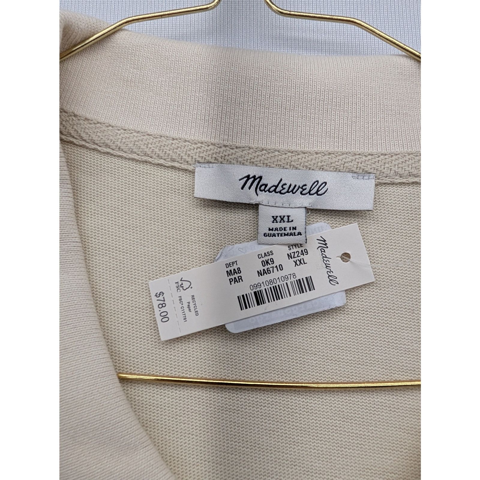 Madewell NWT Madewell Men's Short-Sleeve Compact-Knit Polo size XXL Size US XXL / EU 58 / 5 - 4 Thumbnail
