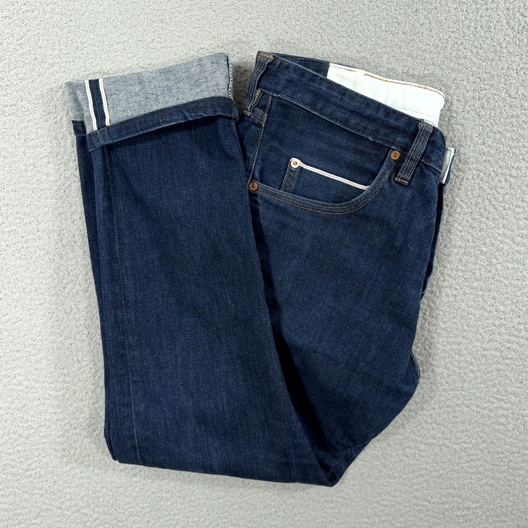 Denime Billiam Jeans Mens 33x29 Blue Denim Slim Tapered Button Fly Made USA Vintage No Size US 33 - 2 Thumbnail