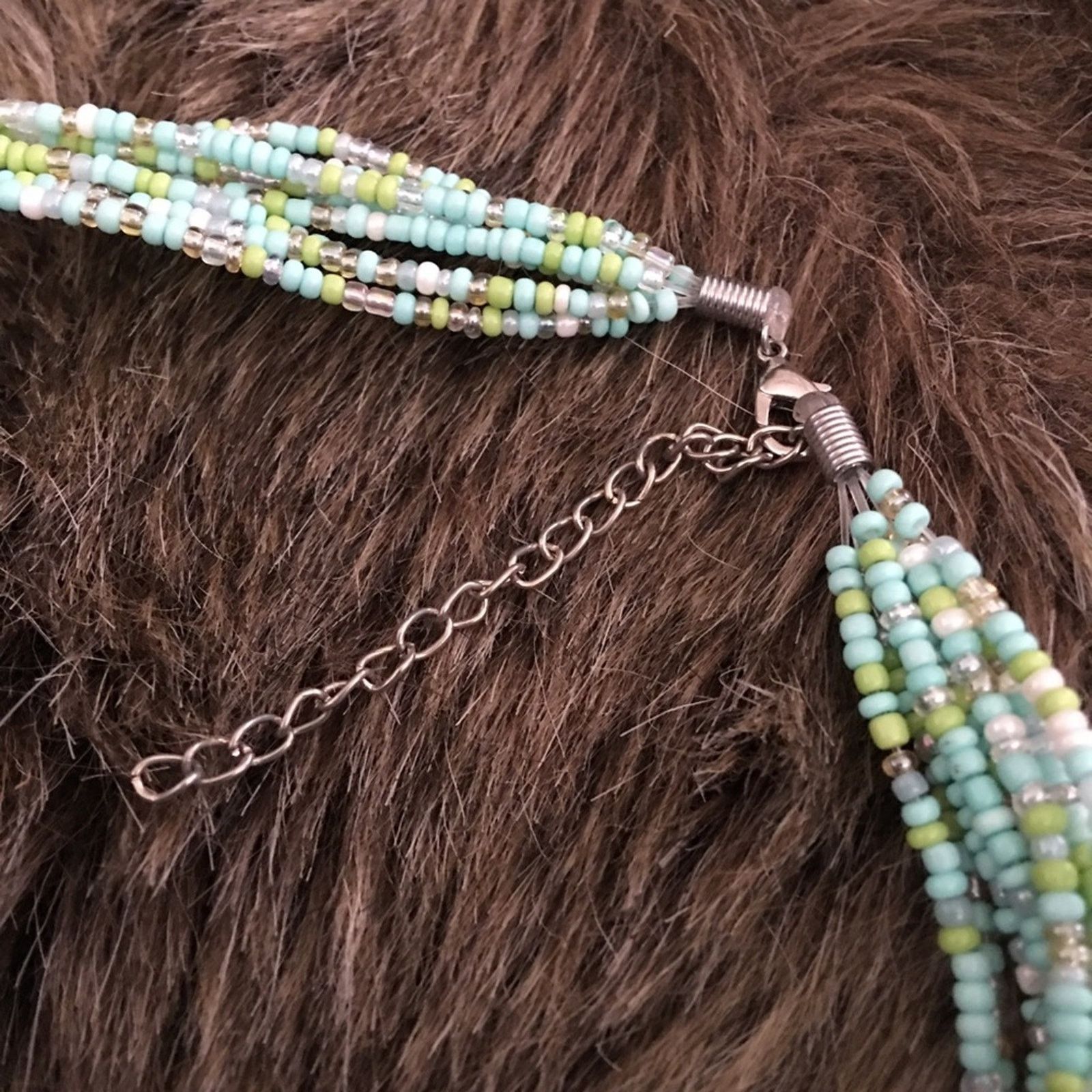 Vintage Vintage green tone seed bead plastic disc necklace Size ONE SIZE - 7 Thumbnail