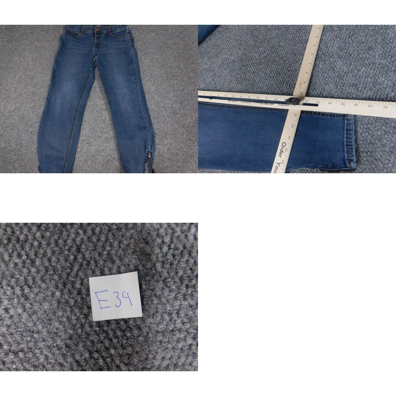 Vintage Maurices Womens Jeans Regular Large Blue Skinny Ankle Zip Denim Size 36" / US 14 / IT 50 - 8 Thumbnail