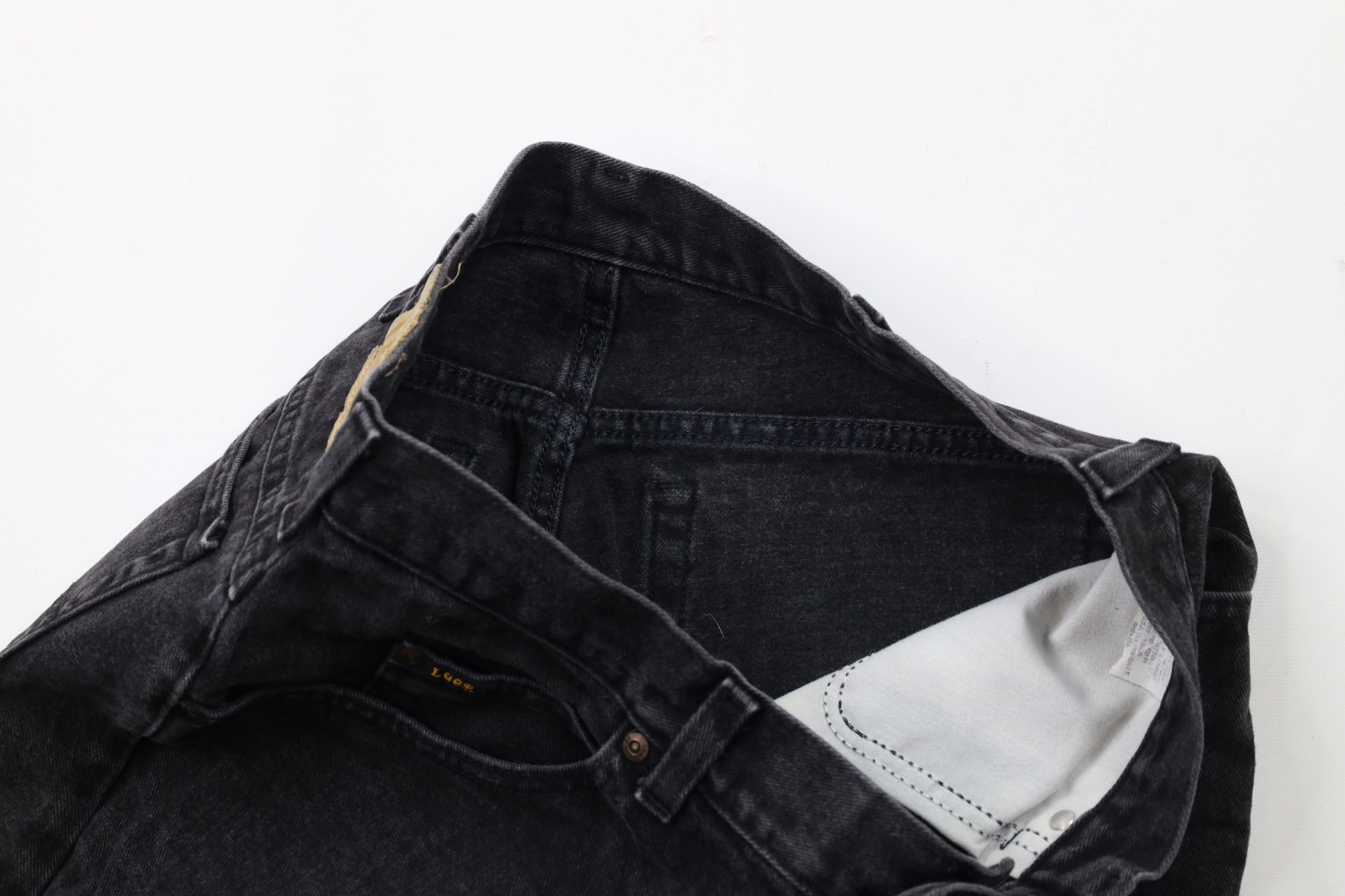 Lee × Vintage Vintage 90s Lee Straight Leg Denim Jeans Black Cotton Size US 34 / EU 50 - 7 Thumbnail