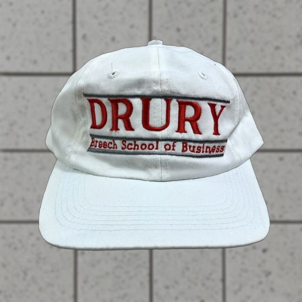 Russell Athletic VINTAGE The Game Snapback Hat College Business Men One Size White Adjustable Lightweight Drury College School Of Business The Game Size ONE SIZE - 1 Thumbnail