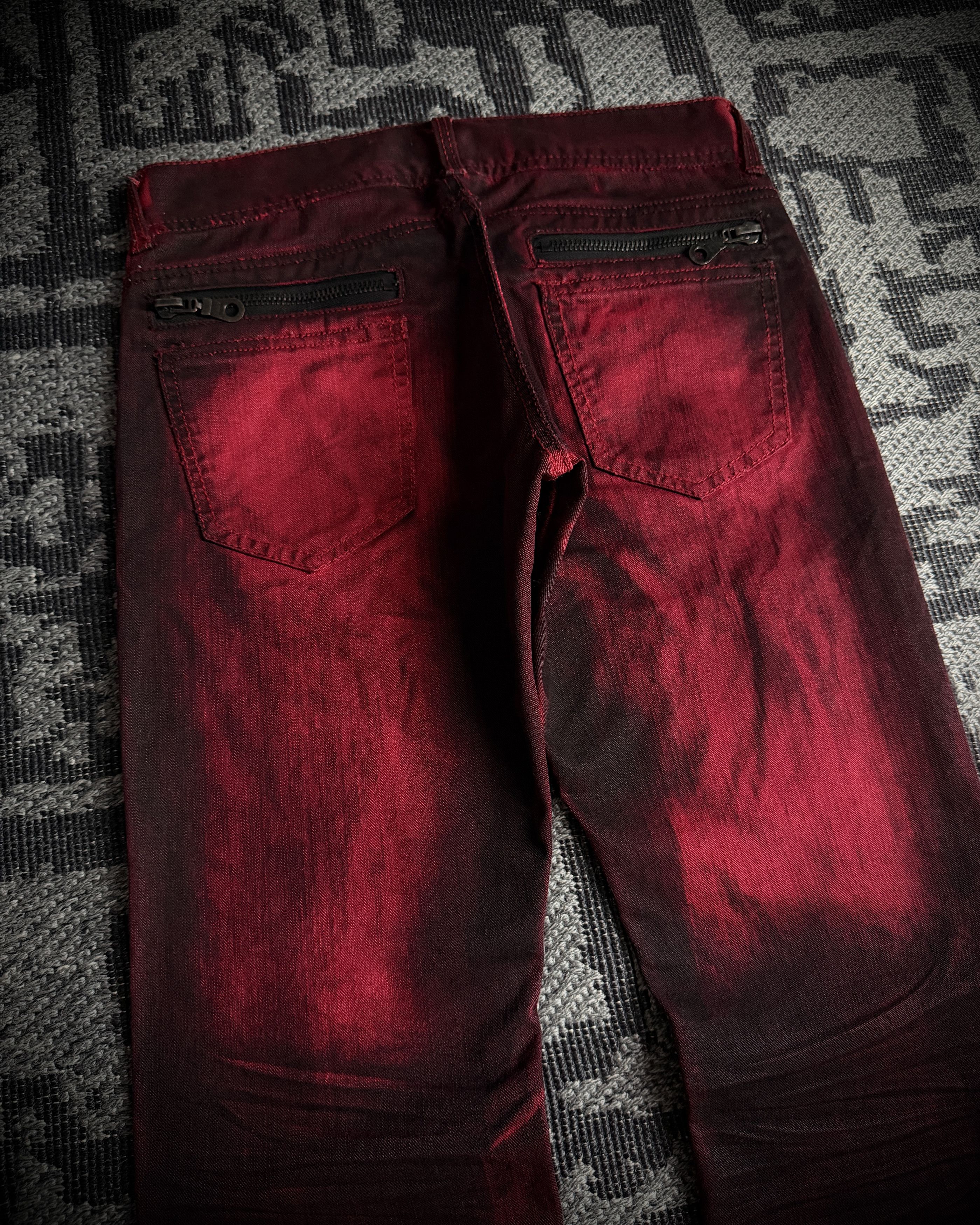 In The Attic In The Attic Faded Red Distressed Bootcut Denim Size US 31 - 6 Thumbnail