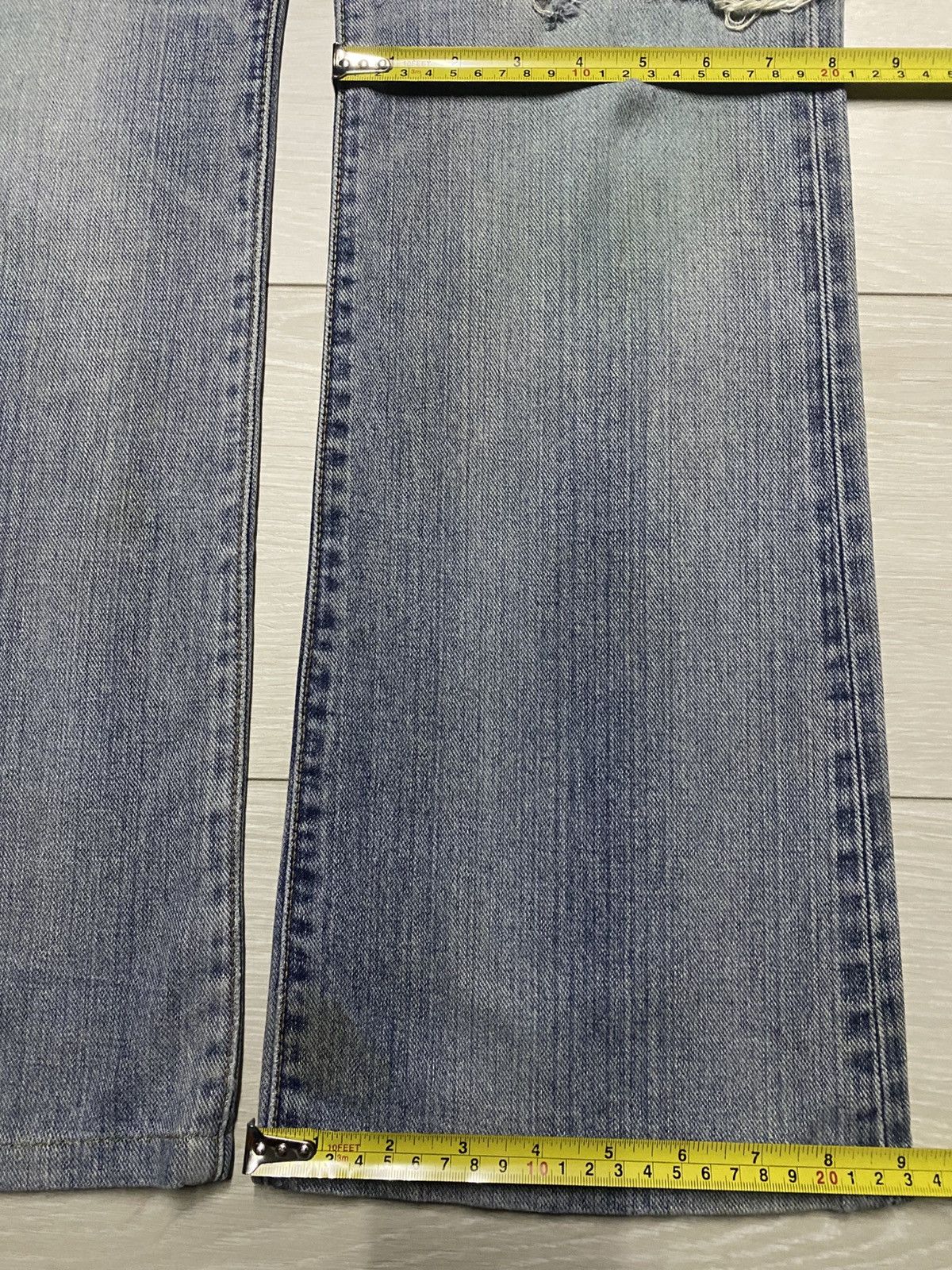 Edwin Excluxive Vintage Edwin Washed Distressed Flare Jeans Size US 33 - 17 Thumbnail