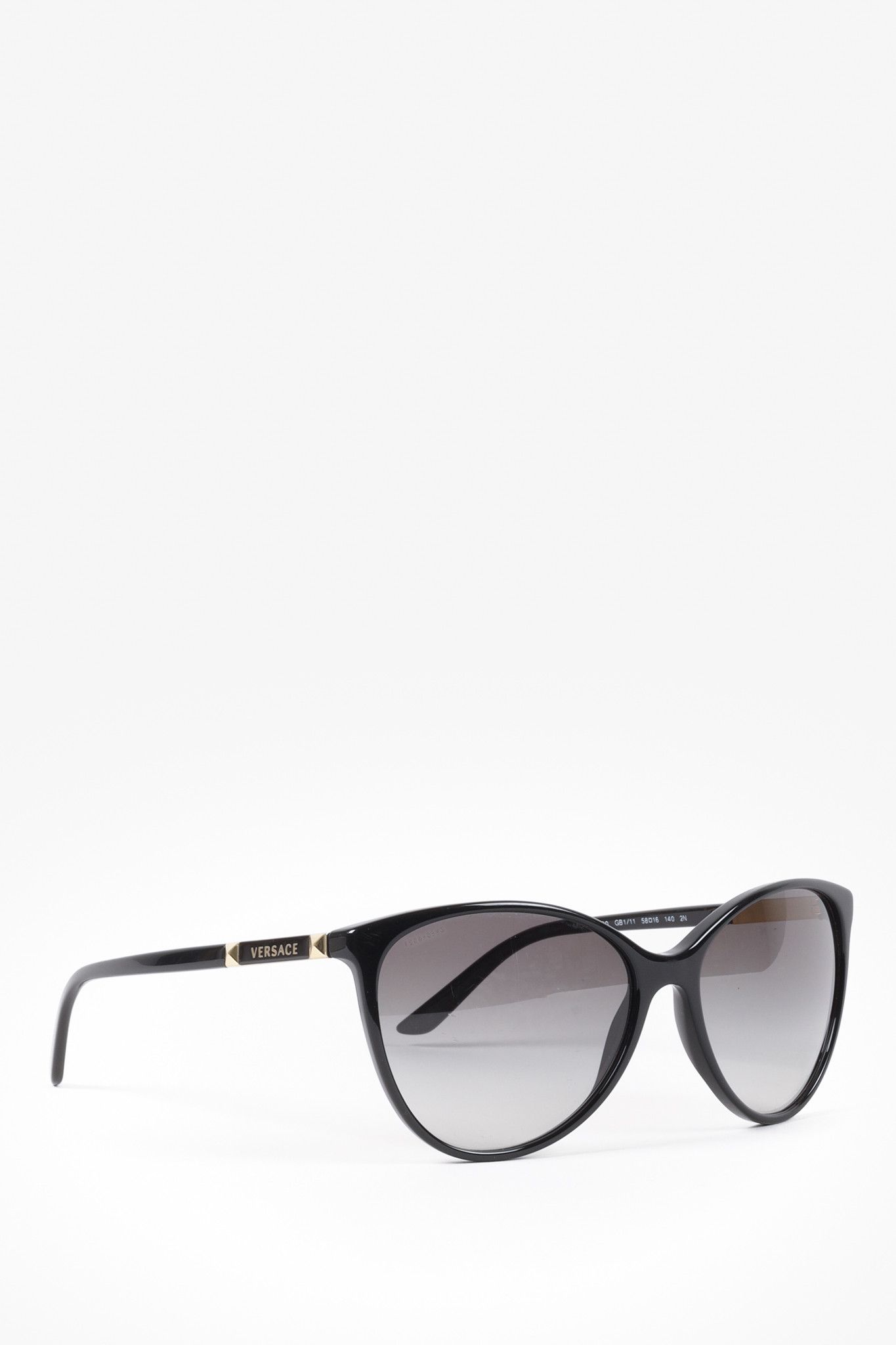 image of Versace Black Gold Stud Cat Eye Sunglasses, Women's