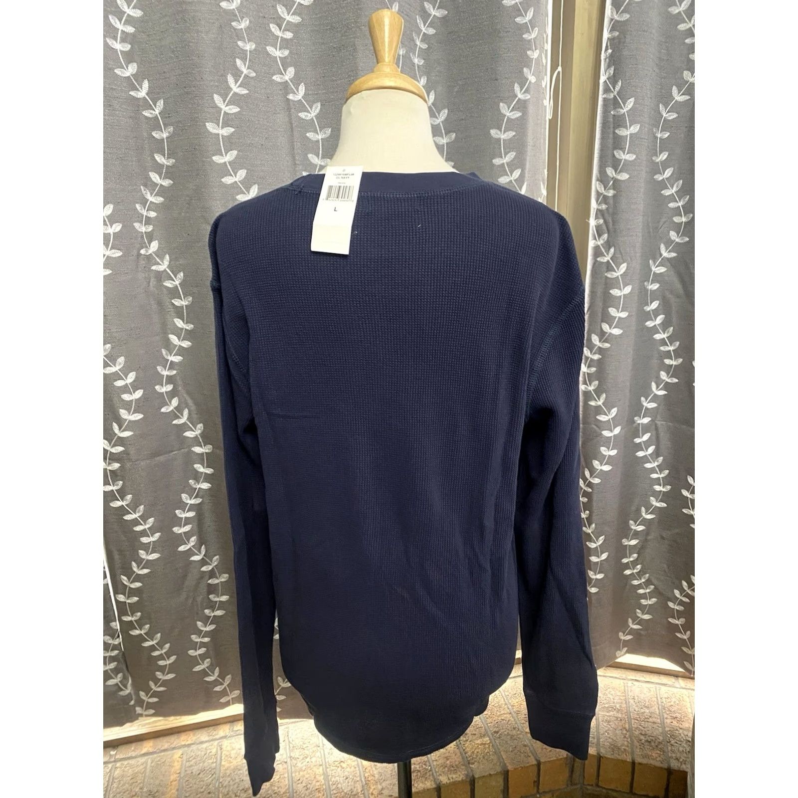 Polo Ralph Lauren VINTAGE 90s Polo Jeans Company Long Sleeve Thermal Shirt Men Large Blue Cotton Knit Embroidered Logo Crew Neck Size US L / EU 52-54 / 3 - 3 Thumbnail
