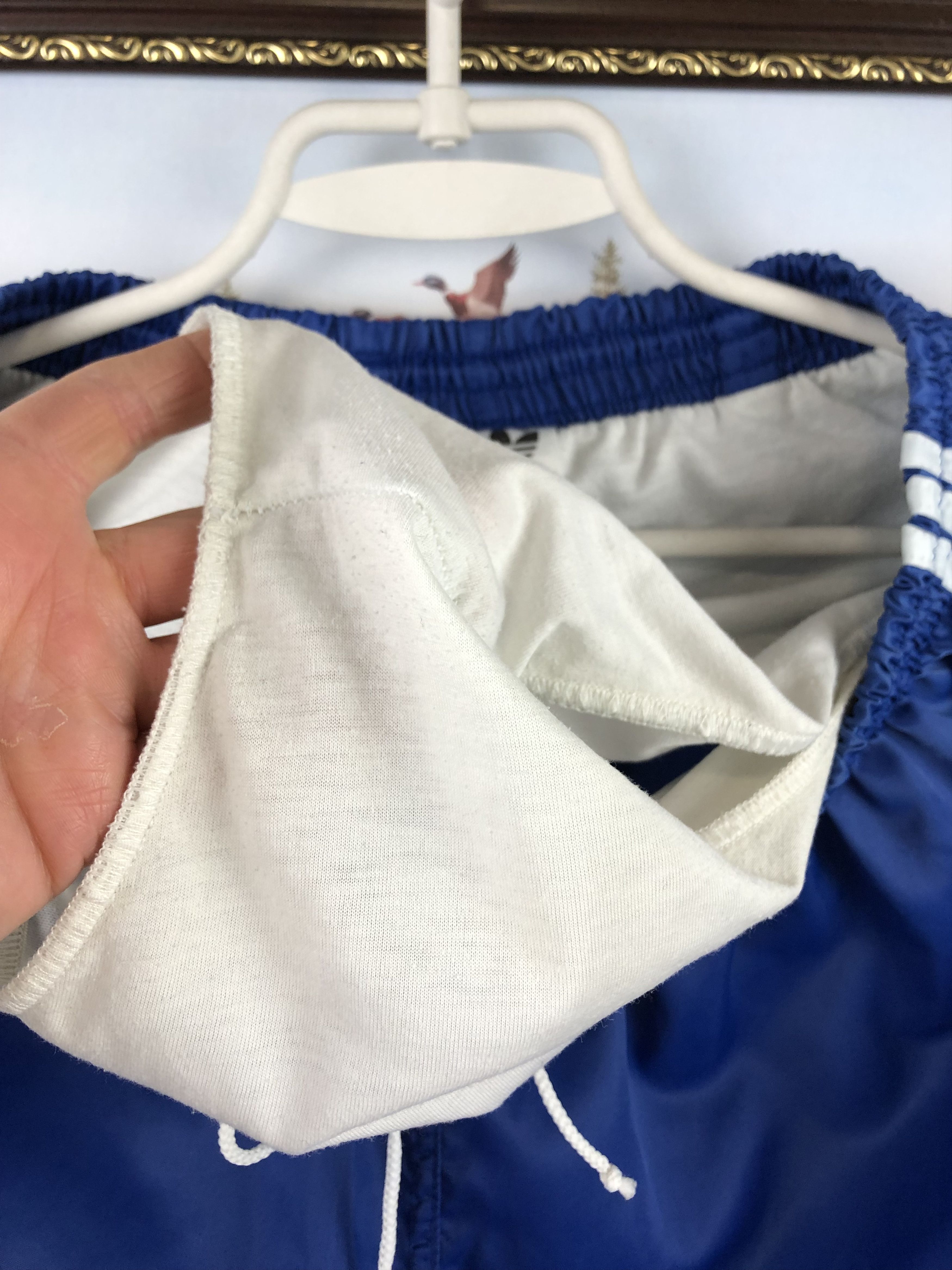 Adidas Vintage France Football Nylon Shorts Rare Soccer Blue Size US 34 / EU 50 - 9 Thumbnail