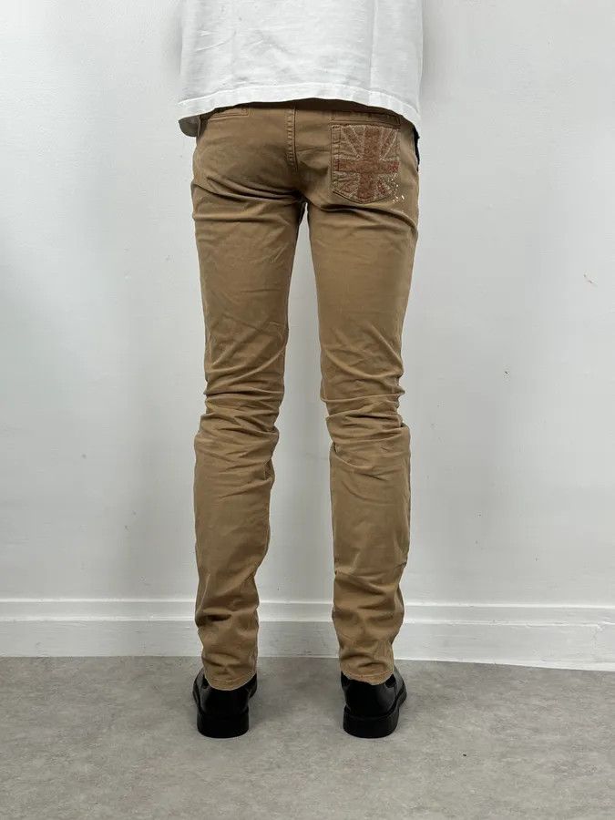John Galliano 2010s John Galliano Skinny Beige UK Flag Pocket Pants Size US 30 / EU 46 - 4 Thumbnail