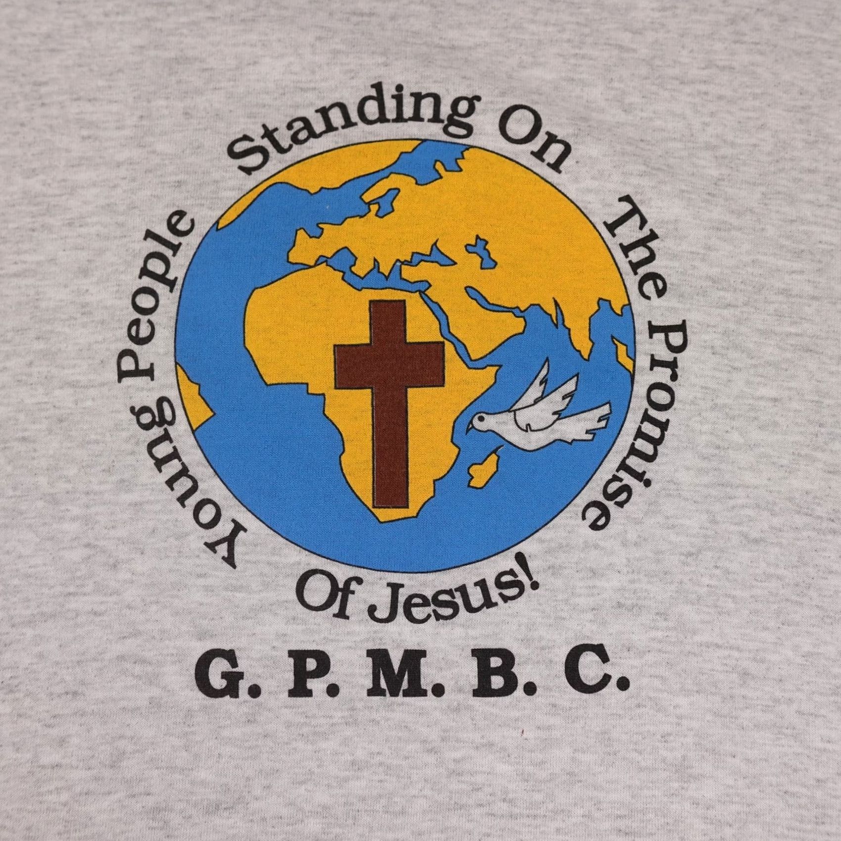 Jerzees VINTAGE Nike Shirt Mens 3XL Gray Greater Peace Baptist Church Dove JERZEES 90s Size US XXL / EU 58 / 5 - 3 Thumbnail