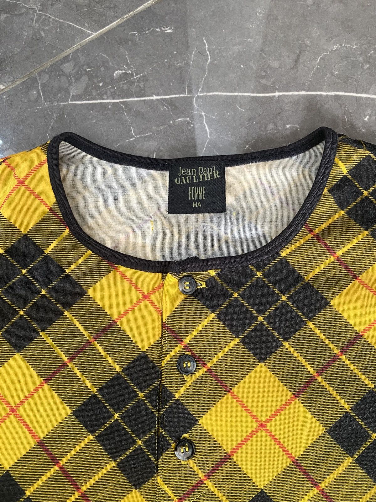 Jean Paul Gaultier Jeanpaulgaultier mesh plaid yellow shirt Size M / US 6-8 / IT 42-44 - 6 Thumbnail