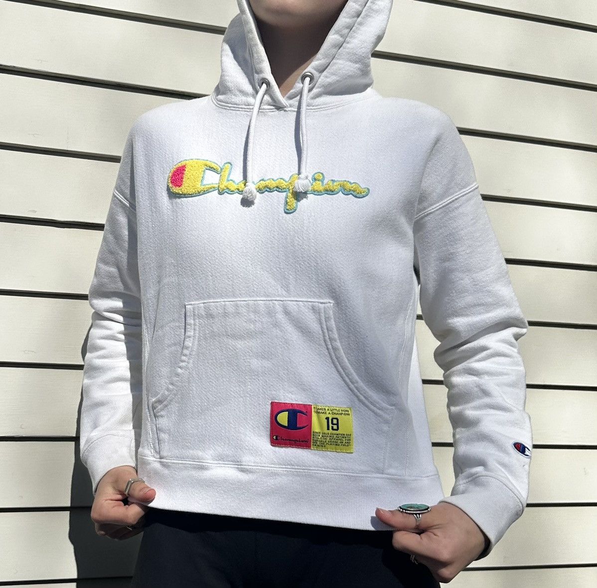 Champion Champion neon chenille embroidered hoodie Size S / US 4 / IT 40 - 1 Thumbnail