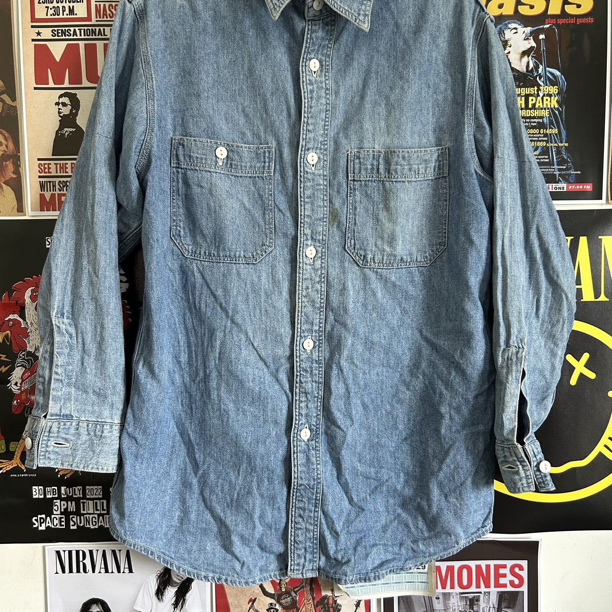 Edwin Vintage Edwin 90s Blue wash Denim Shirt Size US L / EU 52-54 / 3 - 3 Thumbnail