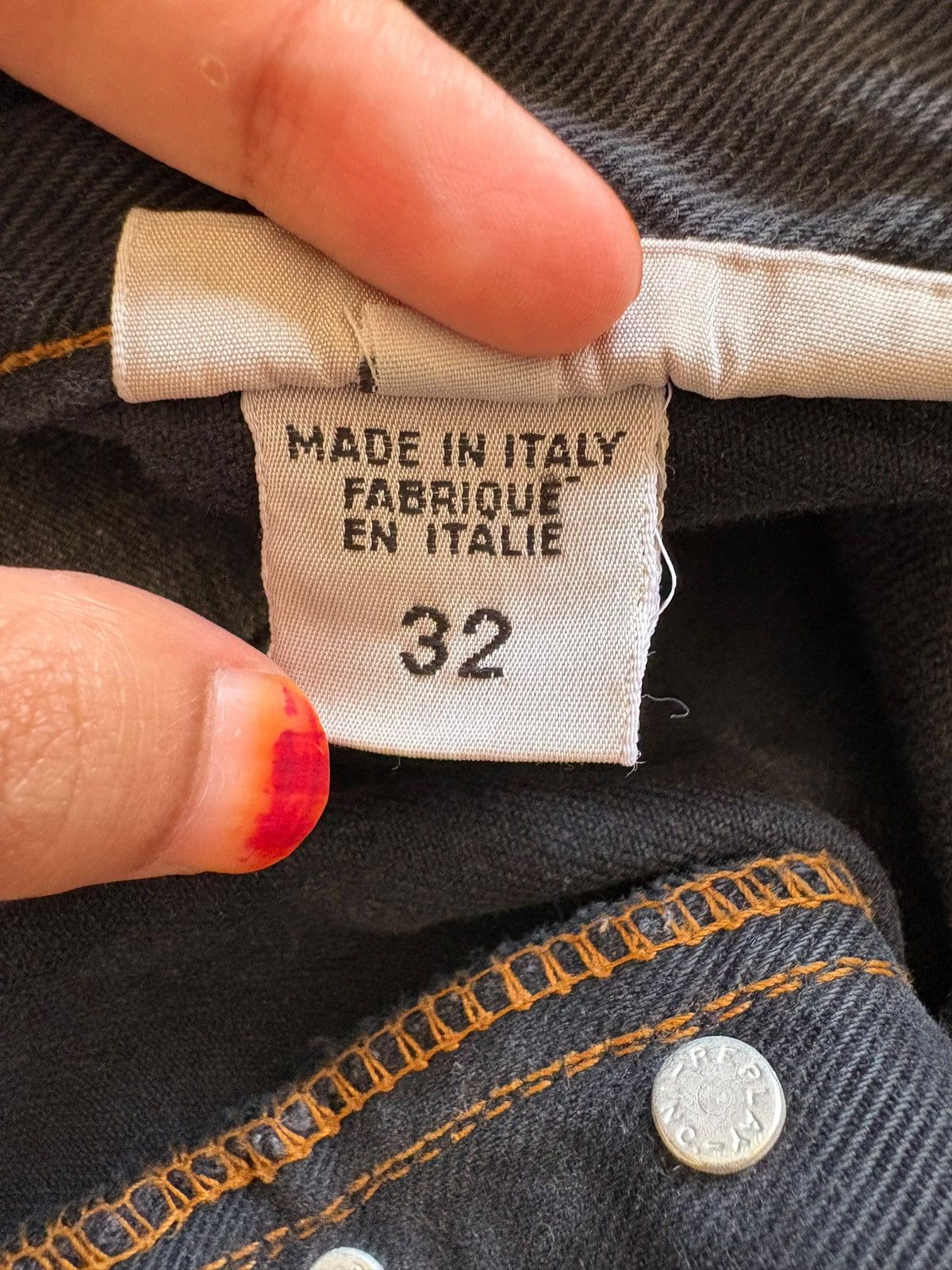 Replay Vintage Replay Black Wash Distressed Loose Baggy Jeans Size US 32 / EU 48 - 9 Thumbnail