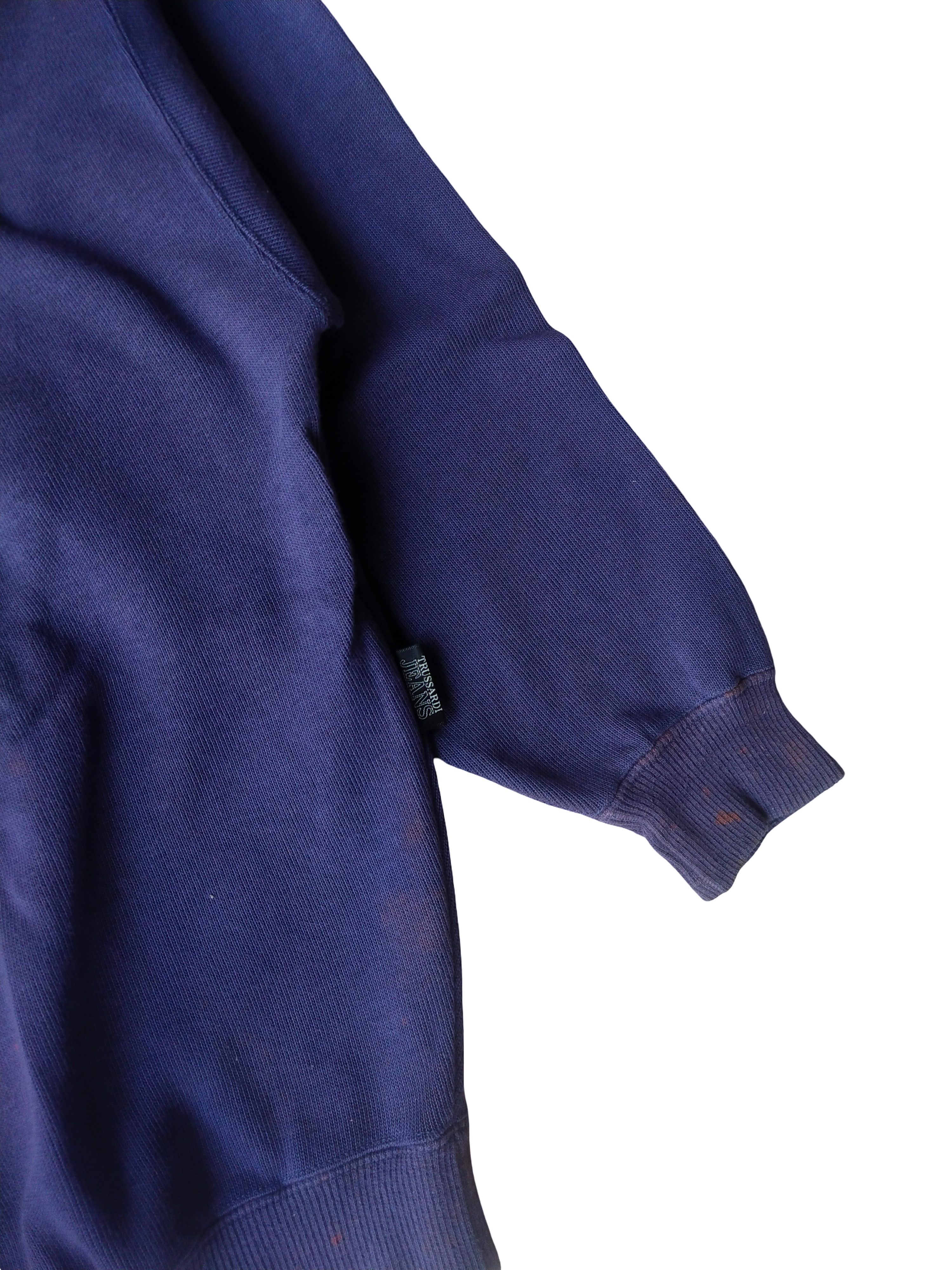 Trussardi 90s Trussardi Jeans Big Spellout Embroidered Logo Sweatshirt Size US L / EU 52-54 / 3 - 5 Thumbnail