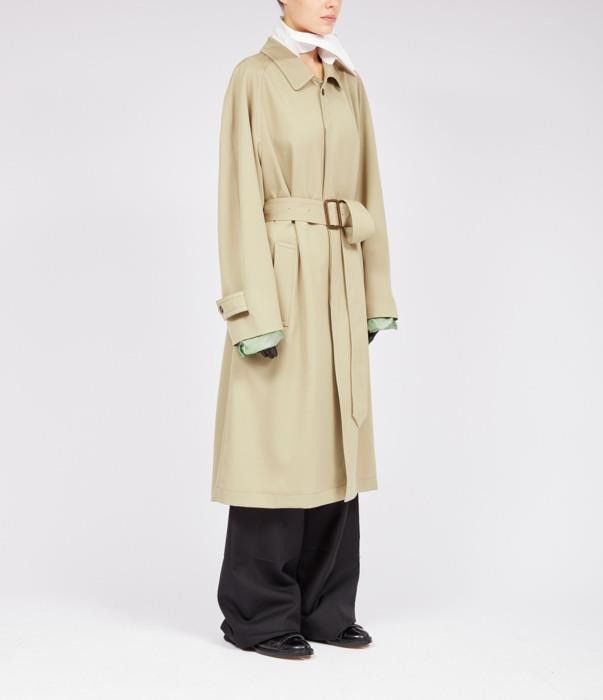 Maison Margiela o1bcso1str0526 Raw Cuffs Trench Coat in Stone Size L / US 10 / IT 46 - 2 Thumbnail