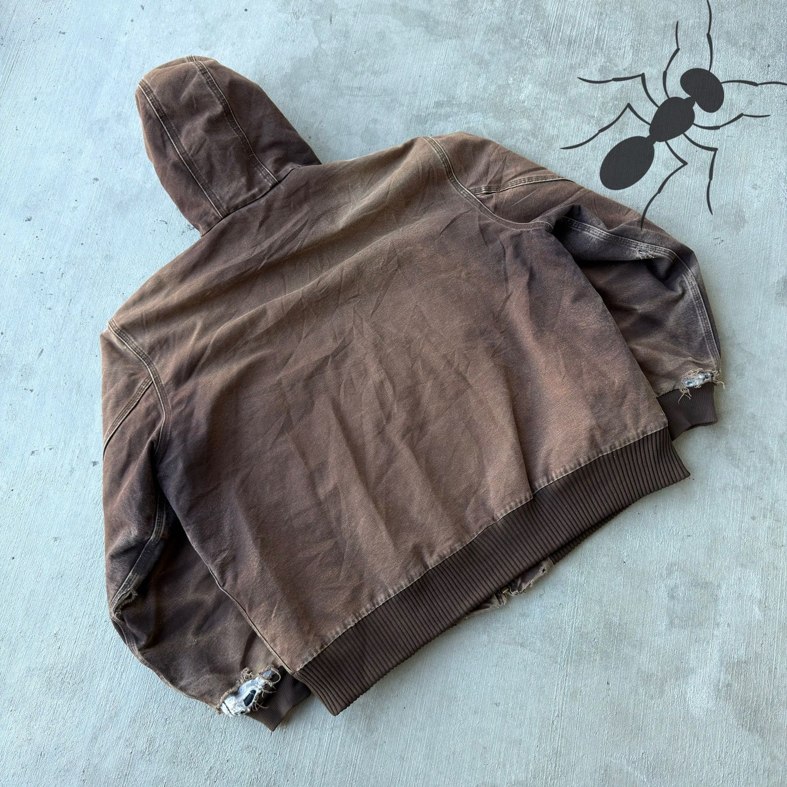 Carhartt × Vintage Vintage Y2K Carhartt J130 DKB brown hooded work wear jacket Size US XL / EU 56 / 4 - 6 Thumbnail