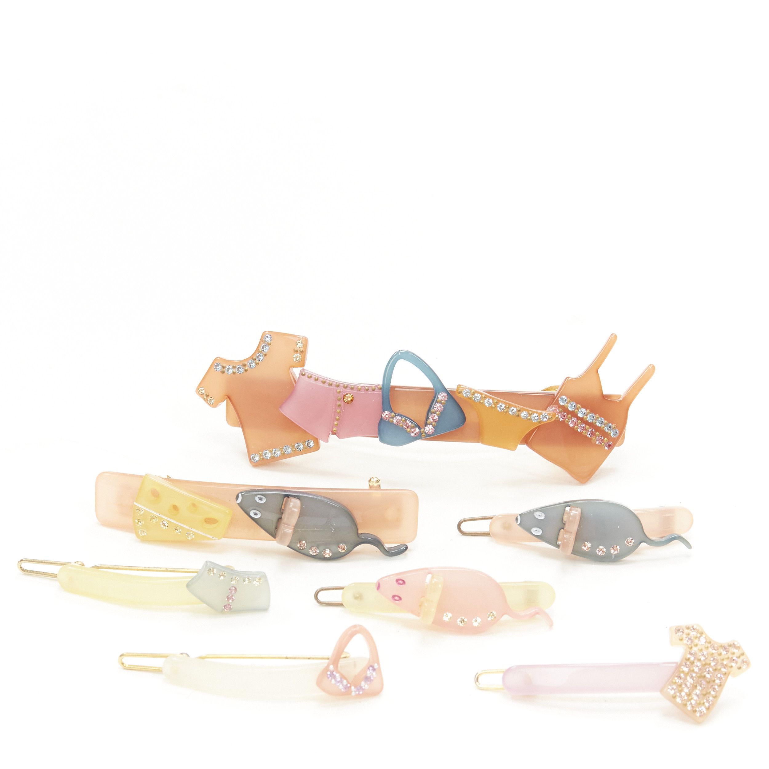 Other CHIC & MODE Alexandre Zouari pastel lingerie mouse cheese acrylic hair clips X7 Size ONE SIZE - 1 Thumbnail