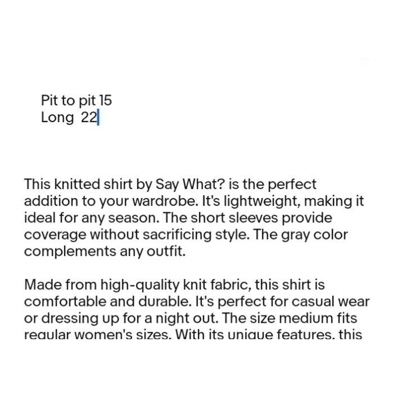 Other Say What? Short Sleeve Knitted Shirt Lightweight Size Medium Size M / US 6-8 / IT 42-44 - 8 Thumbnail