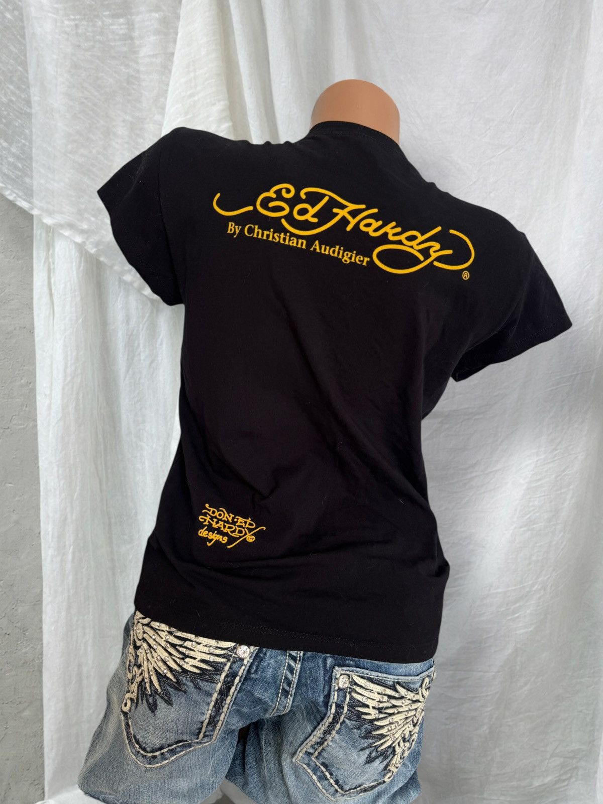 Ed Hardy Ed Hardy by Christian Audigier Y2K Rhinestones T-Shirt Size L / US 10 / IT 46 - 5 Thumbnail