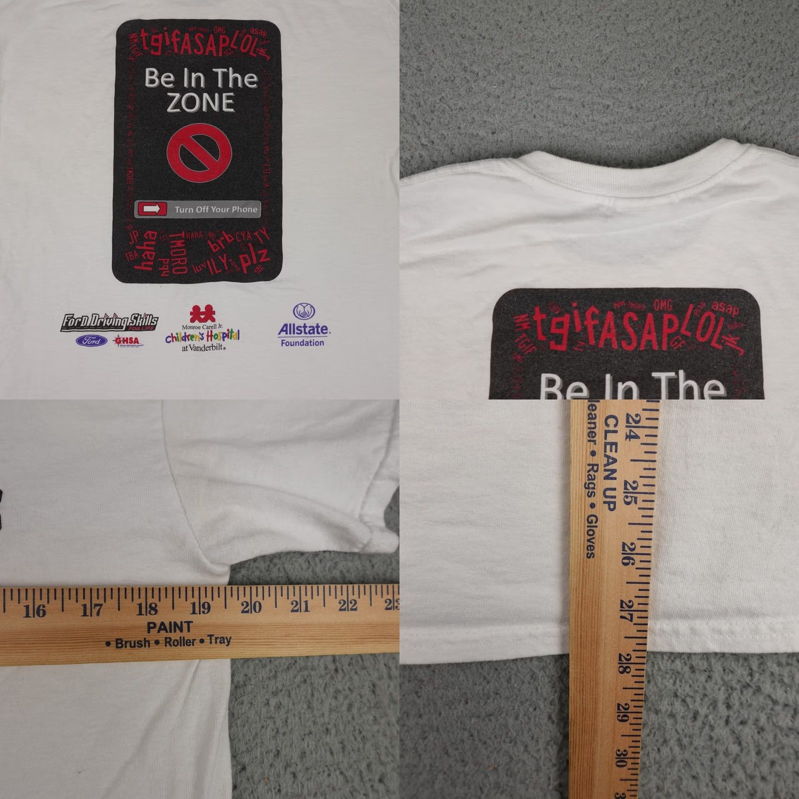 Gildan VINTAGE Be In The Zone Shirt Mens Medium White Traffic Drive Size US M / EU 48-50 / 2 - 9 Thumbnail