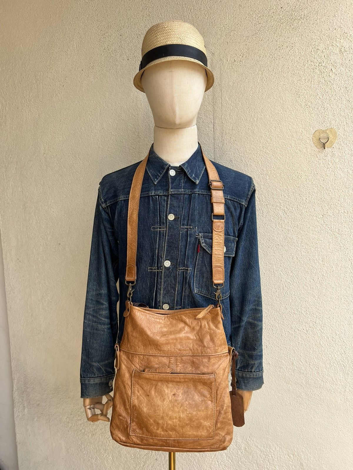 Leather Vintage Vanity Bash Japan Distressed Patina Leather Bag Size ONE SIZE - 2 Thumbnail