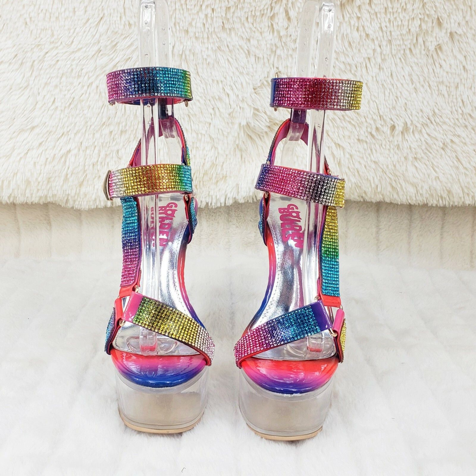 Other Xapala Rainbow Rhinestone Harness Strap Clear Platform High Size US 8 / IT 38 - 5 Thumbnail
