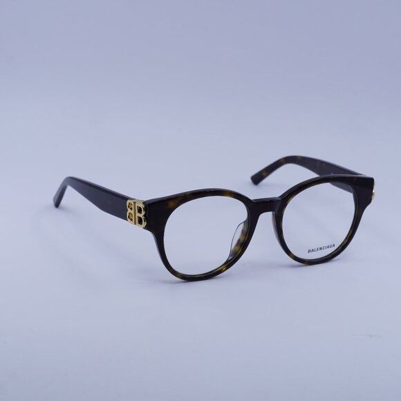 Balenciaga BB0173O 002 Eyeglasses Havana 51mm Round Frame