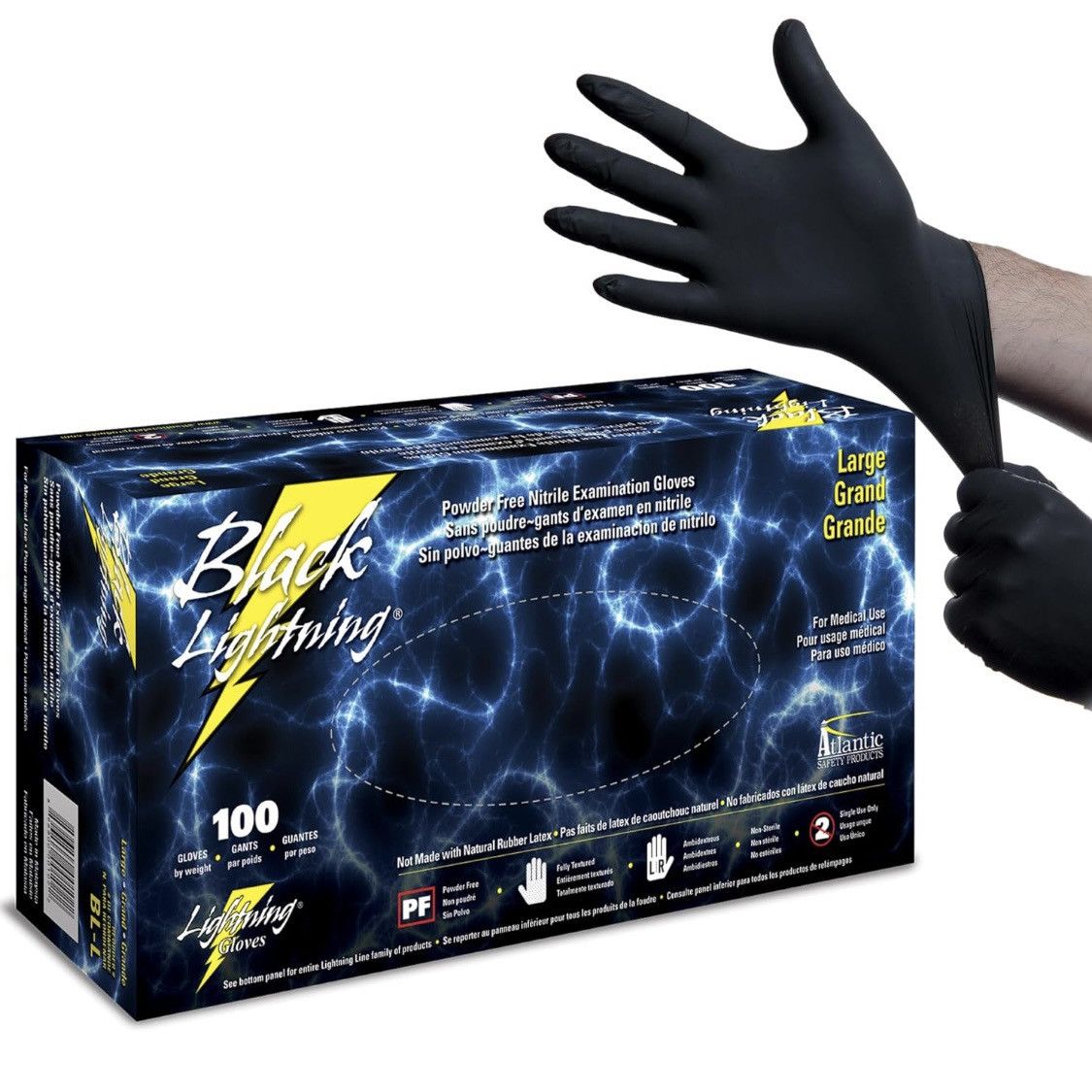 Live Mechanics Black lightning nitrile gloves 100 pack mechanix Size ONE SIZE - 1 Thumbnail