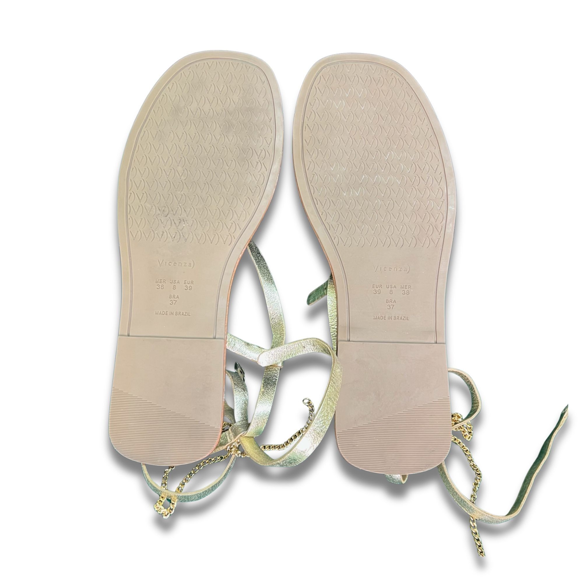 Other Vicenza Womens Gold Strappy Sandals With Chain Detail Size 8 Size US 8 / IT 38 - 3 Thumbnail