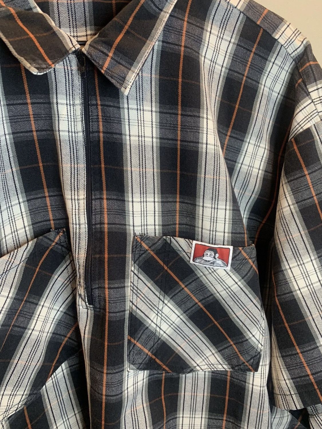 Ben Davis *RARE* Vintage Ben Davis Seersucker USA Made Zip Plaid Shirt Size US XXL / EU 58 / 5 - 3 Thumbnail
