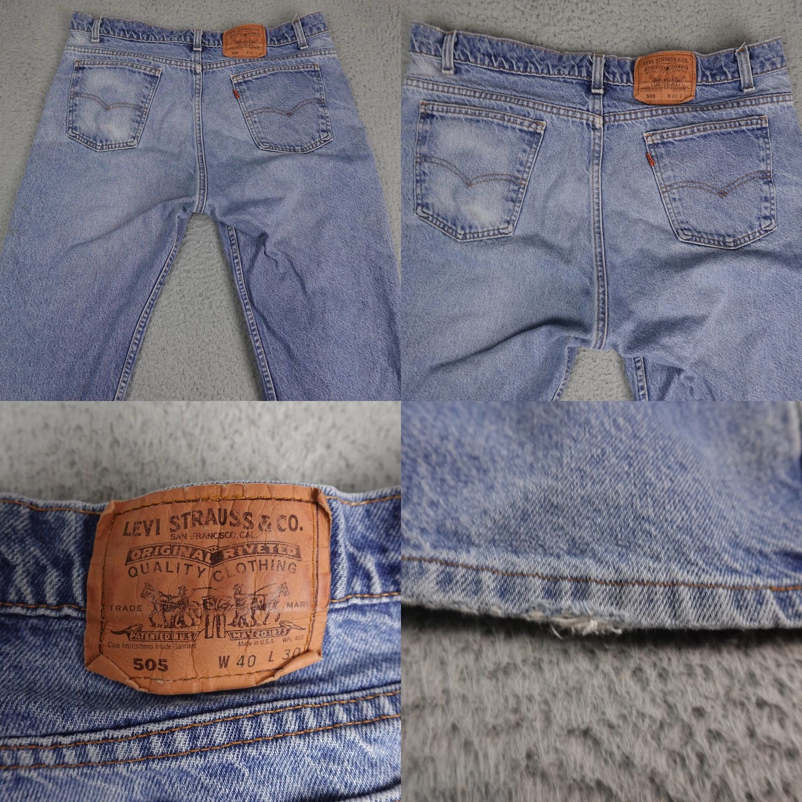 Levi's VINTAGE Levi's 505 Jeans Mens 40x30 (Fits 36x28) Blue Denim Orange Tab Made USA 90s Retro Size US 40 / EU 56 - 9 Thumbnail