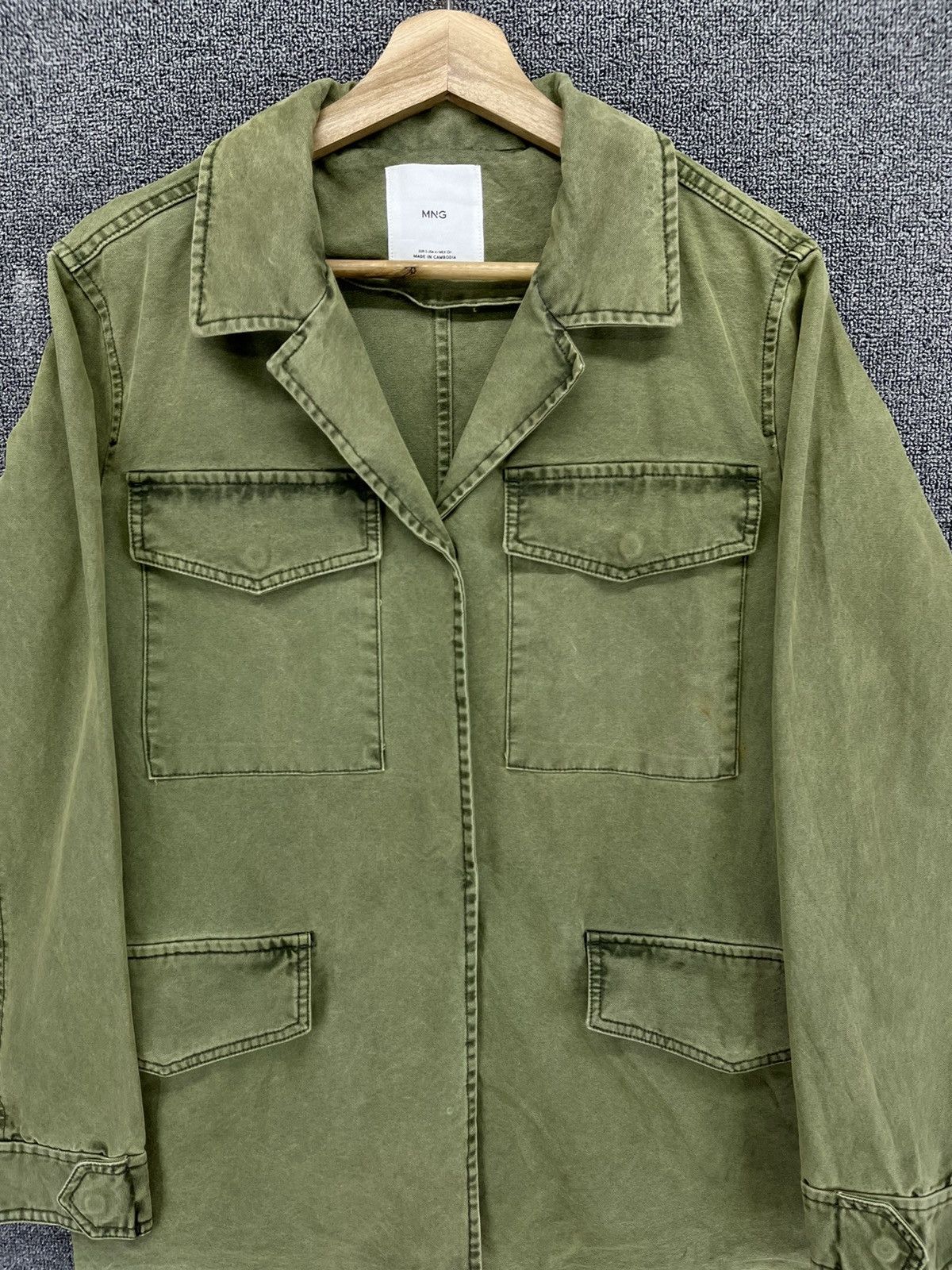 Mango Vintage MNG Military Army Olive Green Jacket Size US S / EU 44-46 / 1 - 4 Thumbnail