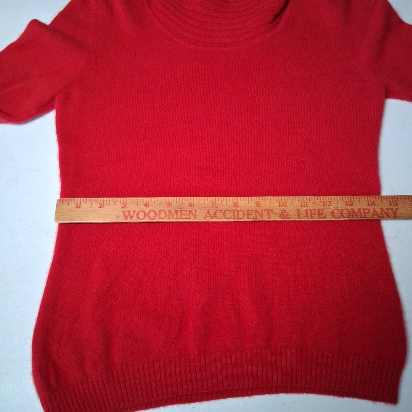 Vintage Prive Cashmere Sweater Women M Red Cowl Neck Knit Soft Pullover Size M / US 6-8 / IT 42-44 - 6 Thumbnail