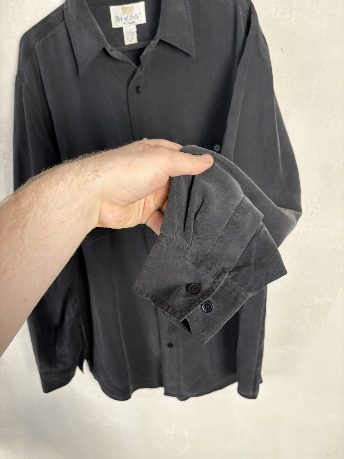 SikSilk × Vintage Vintage Art of Silk Avantgarde Black Chest Pockets Shirt Size US M / EU 48-50 / 2 - 6 Thumbnail