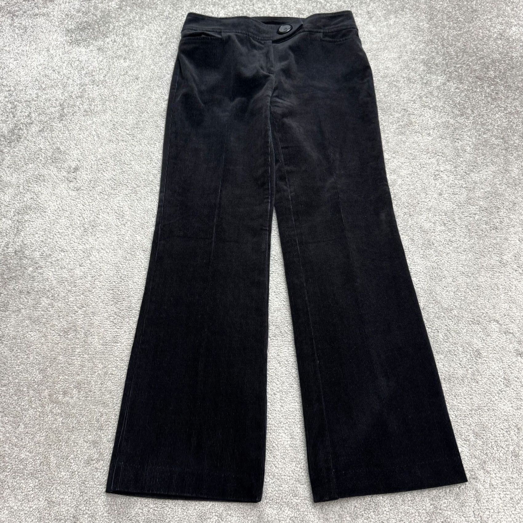 Banana Republic INC International Concepts Corduroy Flared Pants Womens 6P Black Stretch Regular Petite Flared Pants Mens? Size 28" / US 6 / IT 42 - 2 Thumbnail