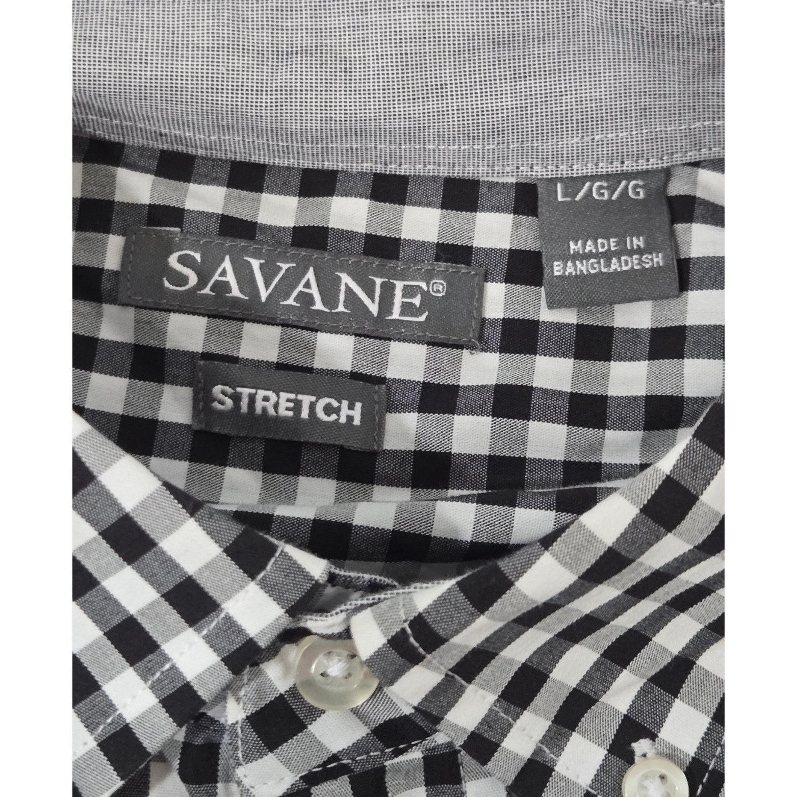 Savane Savane Black Plaid Long Sleeves Button Up Men's Shirt Large Size US L / EU 52-54 / 3 - 3 Thumbnail