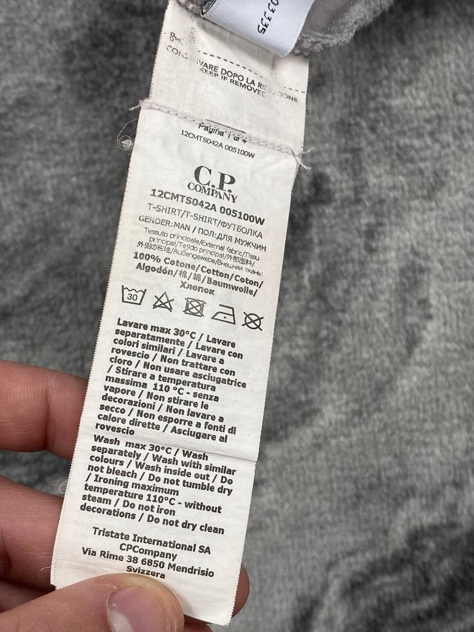 C.P. Company CP Company T Shirt Center Big Logo Men Size M Gray/ Beige Size US M / EU 48-50 / 2 - 9 Thumbnail
