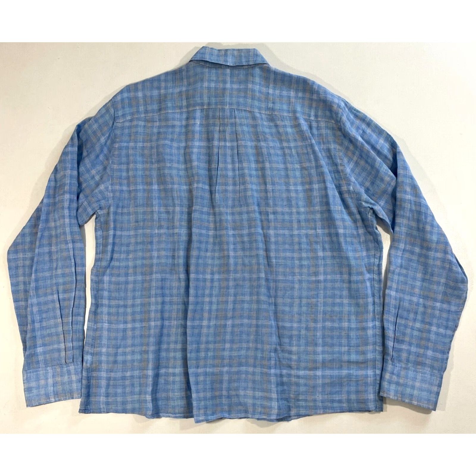 Peter Millar Peter Millar Seaside Duxbury Beach Linen Sport Shirt Plaid XL Blue Mens Button-Up Shirt Size US XL / EU 56 / 4 - 4 Thumbnail
