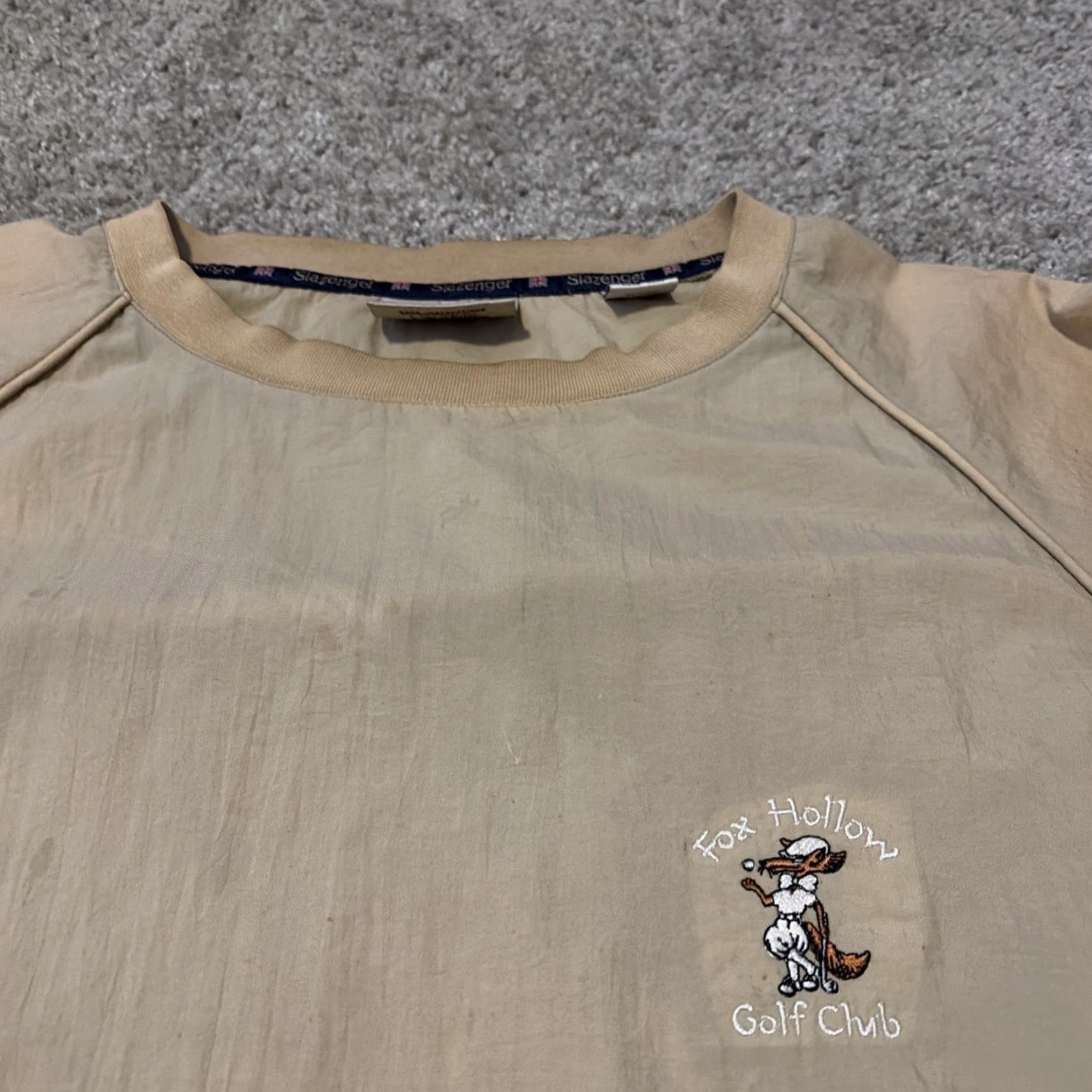 Vintage VINTAGE Slazenger Fox Hollow Club Beige Nylon Windbreaker Jacket XL Pullover Golf Men Size US XL / EU 56 / 4 - 3 Thumbnail